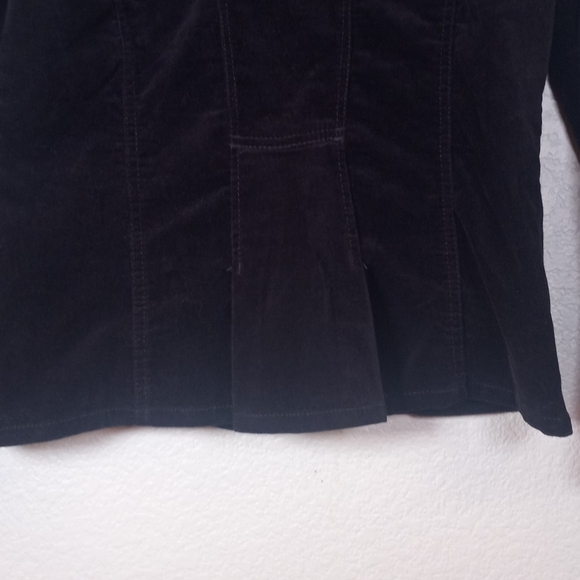 Gloria Vanderbilt Vintage Black Velvet 70s Style Lapel Front Pocket Blazer M - Picture 5 of 11